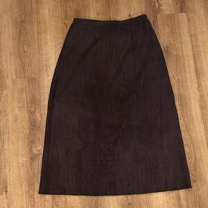 J. Jill Textured Faux-Suede Brown Midi Skirt